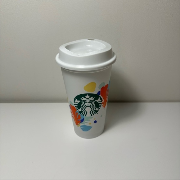 Set of 4 plastic reusable Starbucks plastic coffee cups - Picture 10 of 12